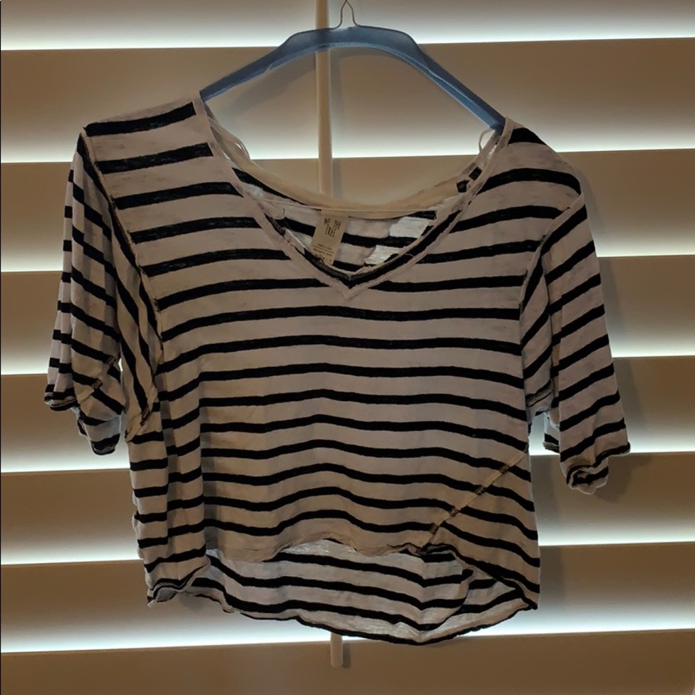 Free people striped cropped tshirt (size small)
